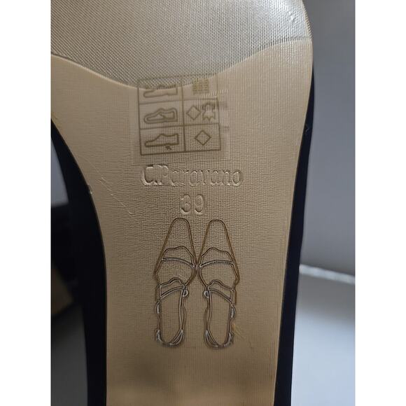 Metal Buckle Satin Low Heel (Lucia) C.Paravano Blue Woman 9 - Picture 10 of 14